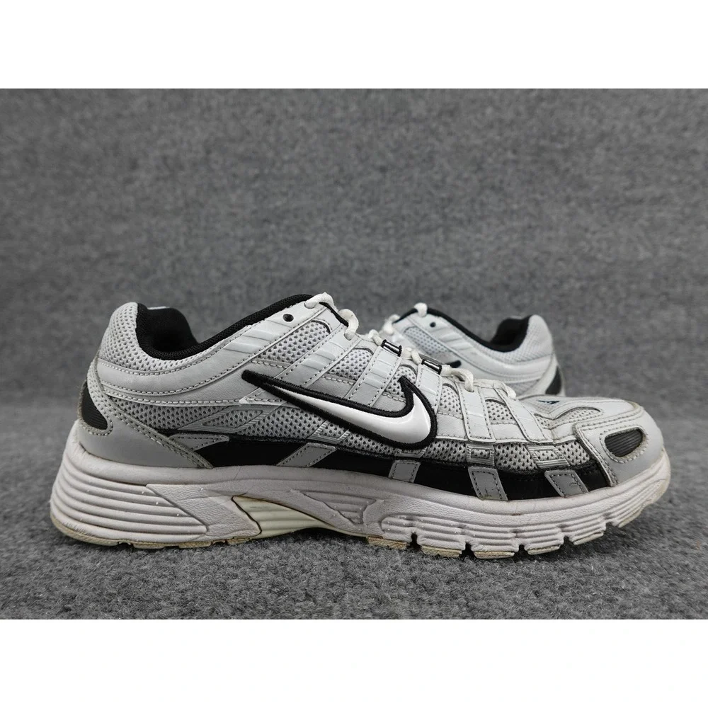 Nike P-6000 Running Shoes Mens 10.5 Silver Black Y2K Retro Mesh‎ CD6404-006